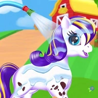 Schöne Pony-Kinderbetreuung
